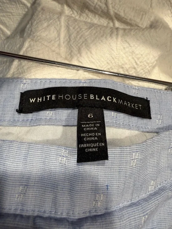 White House Black Market Light Blue Circle Skirt with Crochet Trim - Picture 3 of 4